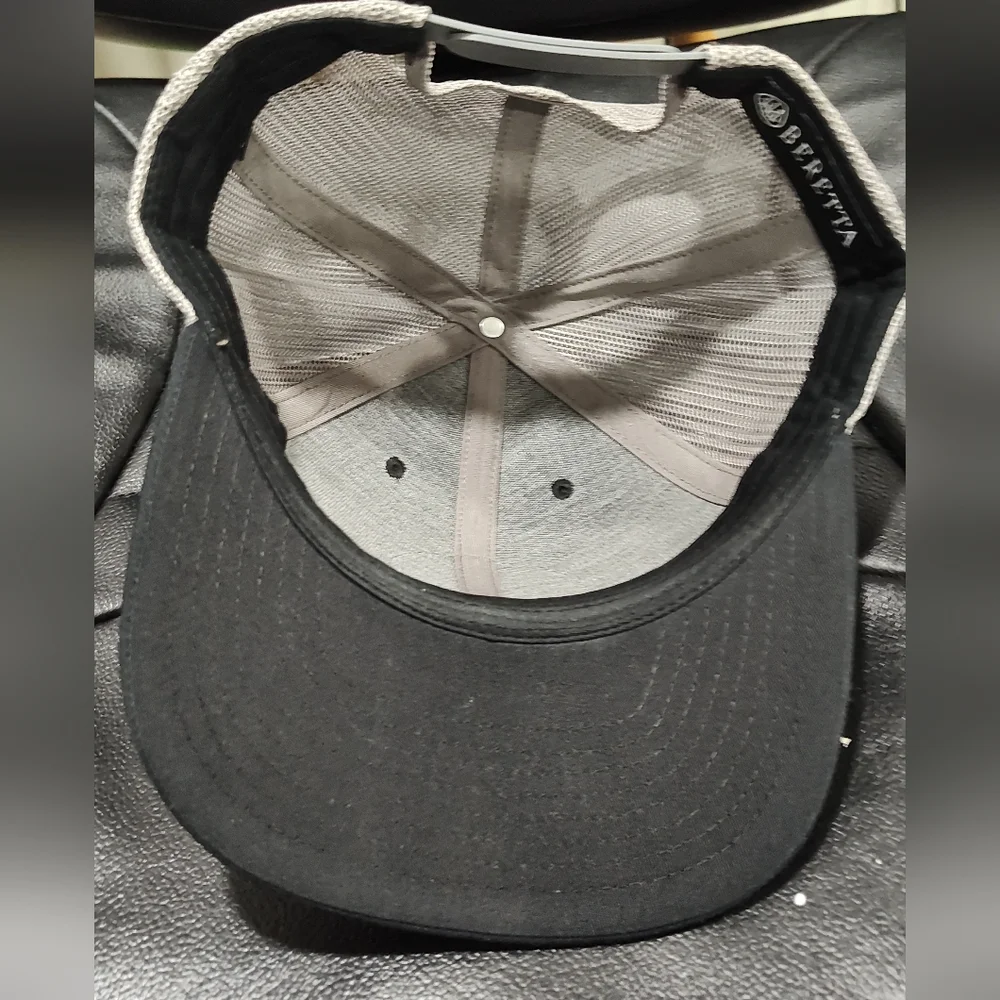 Beretta Trucker Hat/Cap Rich 112 Trckr - Circle Patch Blk/Yellow, Gray Mesh, OS